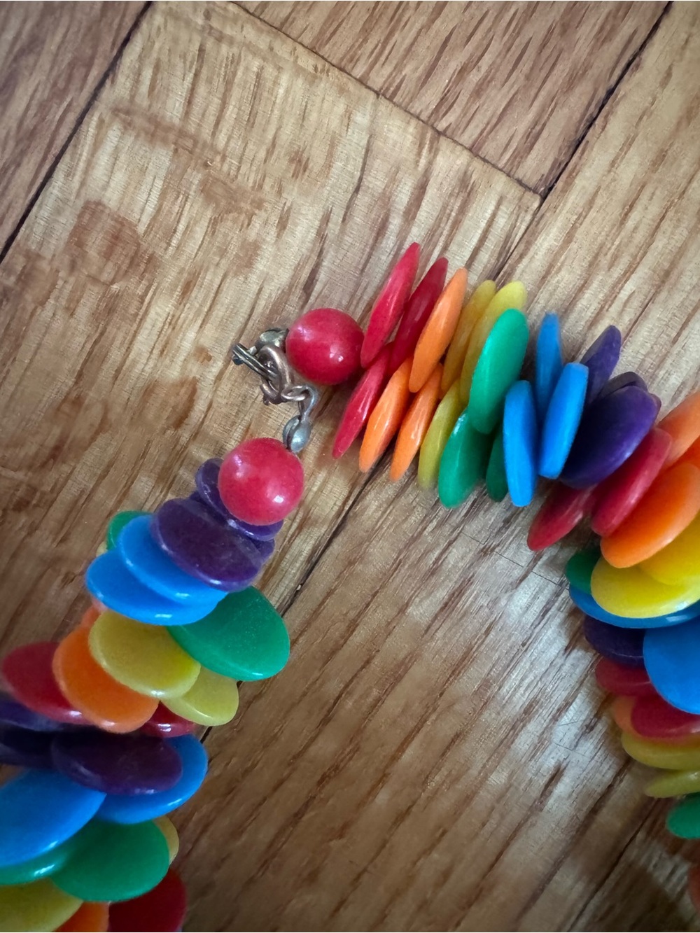 Vintage Colorful Rainbow Disc Necklace - Multicolor - Picture 3 of 3